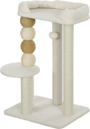 Patootie Fruitie Katzenkratzbaum aus Holz und Plüsch mit Bett, Plattform und Spielball in Beige 48,5 x 40 x 76 cm – Bild 1 von 1