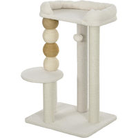 Produktbild von Patootie Fruitie Katzenkratzbaum aus Holz und Plüsch mit Bett, Plattform und Spielball in Beige 48,5 x 40 x 76 cm