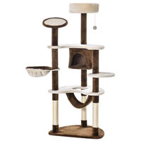 Produktbild von Patootie Fruitie Katzenkratzbaum Braun mit Plattformen, Hängematte, Spielbällen und Höhle 65x50x153 cm