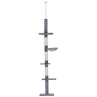 Produktbild von Patootie Fruitie Katzenkratzbaum deckenhoch 230-260 cm mit Sisalstämmen und Plattformen in Grau
