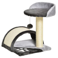 Produktbild von Patootie Fruitie Katzenkratzbaum für kleine Katzen in Grau mit Kratzstamm und Ball 35,5 x 37 x 46 cm