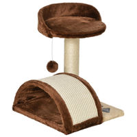 Produktbild von Patootie Fruitie Katzenkratzbaum für kleine Katzen mit 2 Ebenen und Hängeball in Braun