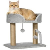 Produktbild von Patootie Fruitie Katzenkratzbaum für kleine Katzen mit Nest, Hängematte und Sisalstämmen in Hellgrau 48 x 38 x 42 cm