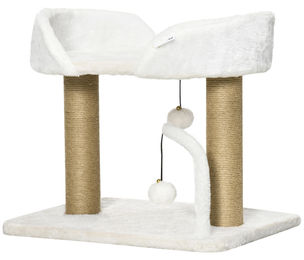 Patootie Fruitie Katzenkratzbaum für kleine Katzen mit Nest, Hängematte und Sisalstämmen in Weiß 48 x 38 x 42 cm – Bild 1 von 1