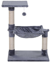 Patootie Fruitie Katzenkratzbaum Grau mit Hängematte und Sisalstämmen 50x36x70 cm – Bild 1 von 1