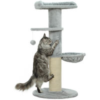 Produktbild von Patootie Fruitie Katzenkratzbaum Hellgrau mit Hängematte und Sisal-Kratzstamm 103,5 cm