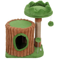 Produktbild von Patootie Fruitie Katzenkratzbaum mit Häuschen und Bett in Braun und Grün