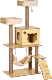 Patootie Fruitie Katzenkratzbaum mit Jute-Kratzstämmen und Hängematte 130 cm Natur – Bild 1 von 1