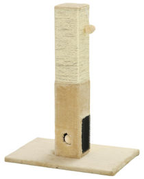 Patootie Fruitie Katzenkratzbaum mit Kratzbrett, Spielball und Pflegebürsten, beige-cremefarben, 59,5 x 39 x 79 cm – Bild 1 von 1