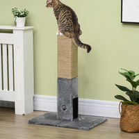 Produktbild von Patootie Fruitie Katzenkratzbaum mit Kratzbrett, Spielball und Pflegebürsten in Beige/Grau 59,5 x 39 x 79 cm