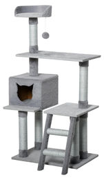 Patootie Fruitie Katzenkratzbaum mit Leiter und Plattformen in Grau 60,5 x 40 x 124 cm – Bild 1 von 1