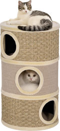 Patootie Fruitie Katzenkratzbaum mit Natursisal und Seegras in Khaki-Kaffee 45 x 45 x 79 cm – Bild 1 von 1