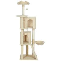 Produktbild von Patootie Fruitie Katzenkratzbaum mit Plattformen, Bett, 2 Höhlen, Hängematte und Sisalstämmen in Beige, 160 cm hoch