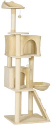 Patootie Fruitie Katzenkratzbaum mit Plattformen, Bett, 2 Höhlen, Hängematte und Sisalstämmen in Beige, 180 cm hoch – Bild 1 von 1