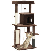 Produktbild von Patootie Fruitie Katzenkratzbaum mit Plattformen und Bürstenstamm in Braun 132 cm