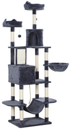 Patootie Fruitie Katzenkratzbaum Plüsch-Spielturm Dunkelgrau 60 x 50 x 206 cm – Bild 1 von 1