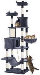 Patootie Fruitie Katzenkratzbaum Plüsch-Spielturm Dunkelgrau 60 x 50 x 206 cm – Bild 1 von 1