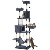 Produktbild von Patootie Fruitie Katzenkratzbaum Plüsch-Spielturm Dunkelgrau 60 x 50 x 206 cm