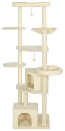 Patootie Fruitie Kratzbaum für 2-3 Katzen mit Höhle, Hängematte und Sisal-Kratzpfosten in Beige – Bild 1 von 1