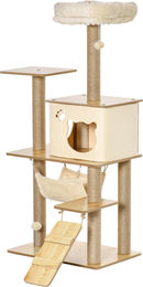 Patootie Fruitie Kratzbaum für Katzen aus Holz mit Katzenhöhle und Spielbällen in Gelb 60 x 40 x 130 cm – Bild 1 von 1