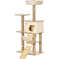 Produktbild von Patootie Fruitie Kratzbaum für Katzen aus Holz mit Katzenhöhle und Spielbällen in Gelb 60 x 40 x 130 cm