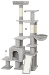 Patootie Fruitie Kratzbaum für Katzen in Grau mit 4 Stämmen und Sisal, 152 cm hoch – Bild 1 von 2