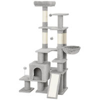 Produktbild von Patootie Fruitie Kratzbaum für Katzen in Grau mit 4 Stämmen und Sisal, 152 cm hoch