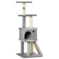 Produktbild von Patootie Fruitie Kratzbaum für Katzen in Grau mit Höhle, Plattformen und Spielball, 125 cm hoch