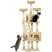 Produktbild von Patootie Fruitie Riesiger Katzenbaum in Beige mit Kratzstamm und Spielzeug 60 x 50 x 181 cm