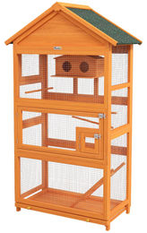 Patootie Fruitie Vogelkäfig aus Holz für Papageien mit wasserdichtem Asphalt-Dach in Orange 92 x 52 x 171 cm – Bild 1 von 1