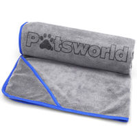Produktbild von Pätsworld Hundehandtuch aus Mikrofaser in Grau XL 130 x 75 cm extrem saugfähig und schnelltrocknend