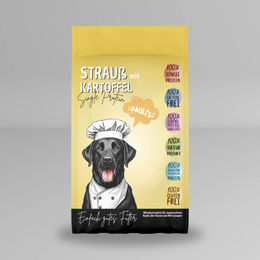 Produktbild von Pauli's Hundetrockenfutter Strauß und Kartoffel Monoprotein Getreidefrei und Hypoallergen 5kg - 5 kg