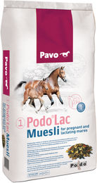 Produktbild von Pavo PodoLac Müsli für Fohlen und Aufzucht zur Unterstützung von Gelenken und Knochen