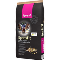 Produktbild von Pavo SportsFit Ölreiches Sportmüsli Kraftfutter für Pferde 15 kg - 15 kg
