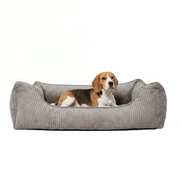 PAW WOW Hundebett Anton Cord Grau Größe L OEKO-TEX STANDARD 100 – Bild 1 von 6