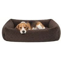 Produktbild von PAW WOW Hundebett Sven Orthopädisches Hundekörbchen mit Memory Foam aus Teddy-Stoff Braun Größe L