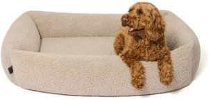 PAW WOW Hundebett Sven Orthopädisches Hundekörbchen mit Memory Foam in Greige Größe M OEKO-TEX zertifiziert – Bild 1 von 6