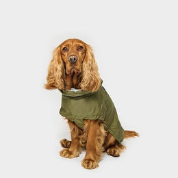 PAW WOW Oskar Hunderegenmantel wasserdicht mit Bauchschutz und Geschirröffnung Grün Größe L – Bild 1 von 8