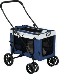 PawHut 2 in 1 Hundewagen und Hundebuggy für kleine Rassen und erwachsene Hunde aus Oxford-Gewebe Blau – Bild 1 von 13