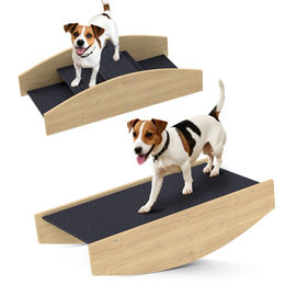 PawHut 2-in-1 Hundewippe Agility-Gerät aus Holz für Hunde zur Balance und zum Training Naturholz – Bild 1 von 13