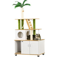 Produktbild von PawHut 2-in-1 Kratzbaum mit Katzenklo-Schrank aus Holz 160 cm