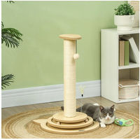 Produktbild von PawHut 4-in-1 Kratzbaum für Katzen mit Sisal-Kratzsäule und Spielball in Eiche-Optik