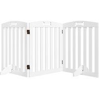 Produktbild von PawHut Absperrgitter für Hunde 3-teilig, faltbar und freistehend, 155 x 61 cm, Weiß