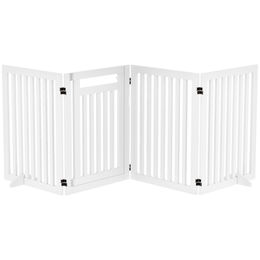 PawHut Absperrgitter für Hunde und Tiere faltbar aus MDF Weiß 180 x 81 cm – Bild 1 von 5