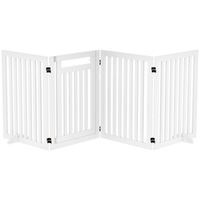 Produktbild von PawHut Absperrgitter für Hunde und Tiere faltbar aus MDF Weiß 180 x 81 cm