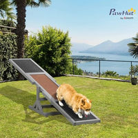 Produktbild von PawHut Agility-Gerät Hundewippe aus Holz für Welpen und Hunde in Grau und Natur