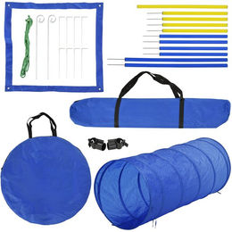 PawHut Agility Hundesport Trainingsset aus Polyester in Blau und Gelb – Bild 1 von 7