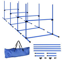 Produktbild von PawHut Agility Hürdenset für Hunde mit Slalomstangen aus Kunststoff, Blau