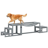 Produktbild von PawHut Agility Set 3-teiliges Hundetraining-Gerät aus Holz für mittelgroße Hunde, Grau