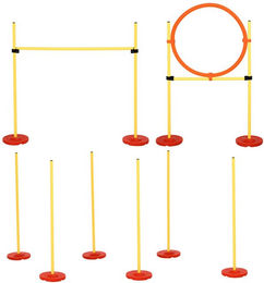 PawHut Agility-Set für Hunde 3-in-1 Trainingsausrüstung Gelb inklusive Tragetasche – Bild 1 von 3